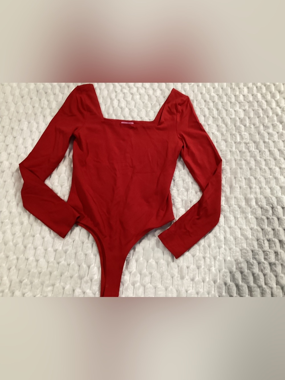 miami Red Long-Sleeve Square Neck Kids Bodysuit